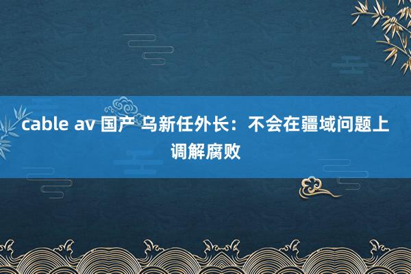 cable av 国产 乌新任外长：不会在疆域问题上调解腐败