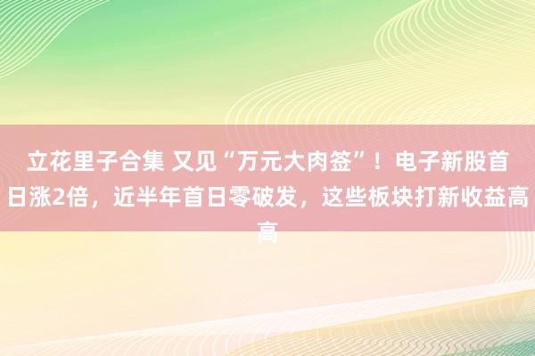 立花里子合集 又见“万元大肉签”！电子新股首日涨2倍，近半年首日零破发，这些板块打新收益高