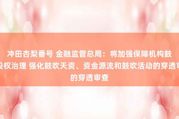 冲田杏梨番号 金融监管总局：将加强保障机构鼓吹股权治理 强化鼓吹天资、资金源流和鼓吹活动的穿透审查