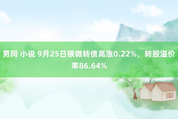 男同 小说 9月25日银微转债高涨0.22%，转股溢价率86.64%