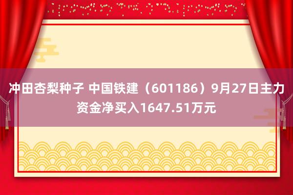 冲田杏梨种子 中国铁建（601186）9月27日主力资金净买入1647.51万元