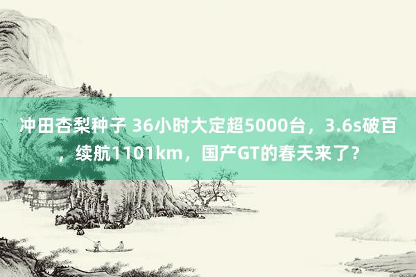 冲田杏梨种子 36小时大定超5000台，3.6s破百，续航1101km，国产GT的春天来了？