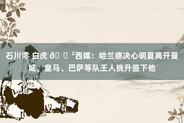 石川澪 白虎 😲西媒：哈兰德决心明夏离开曼城，皇马、巴萨等队王人挑升签下他