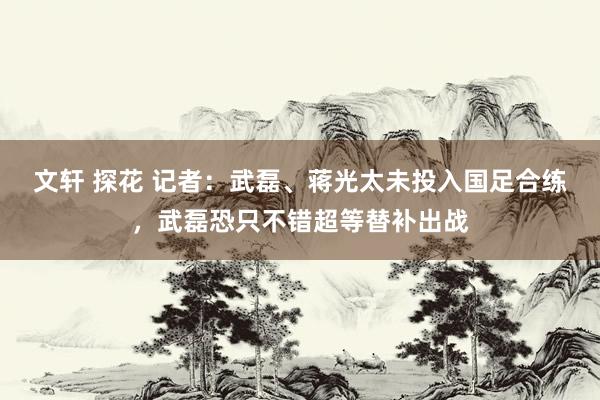 文轩 探花 记者：武磊、蒋光太未投入国足合练，武磊恐只不错超等替补出战