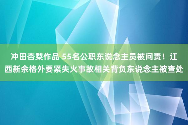 冲田杏梨作品 55名公职东说念主员被问责！江西新余格外要紧失火事故相关背负东说念主被查处