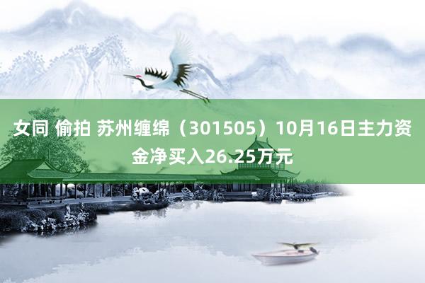 女同 偷拍 苏州缠绵（301505）10月16日主力资金净买入26.25万元