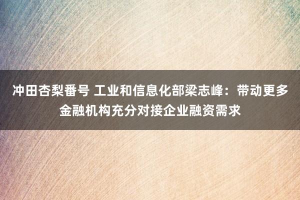 冲田杏梨番号 工业和信息化部梁志峰：带动更多金融机构充分对接企业融资需求