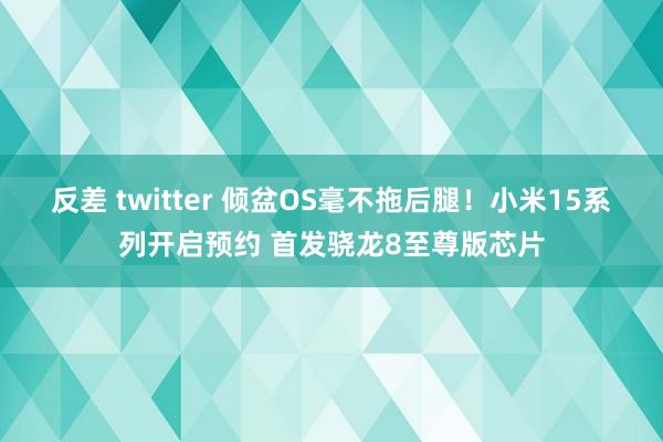 反差 twitter 倾盆OS毫不拖后腿！小米15系列开启预约 首发骁龙8至尊版芯片