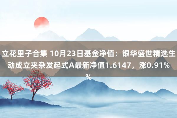 立花里子合集 10月23日基金净值：银华盛世精选生动成立夹杂发起式A最新净值1.6147，涨0.91%