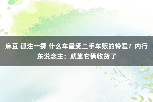 麻豆 孤注一掷 什么车最受二手车贩的怜爱？内行东说念主：就靠它俩收货了