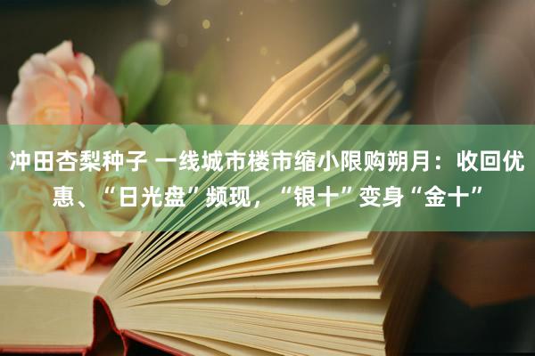 冲田杏梨种子 一线城市楼市缩小限购朔月：收回优惠、“日光盘”频现，“银十”变身“金十”