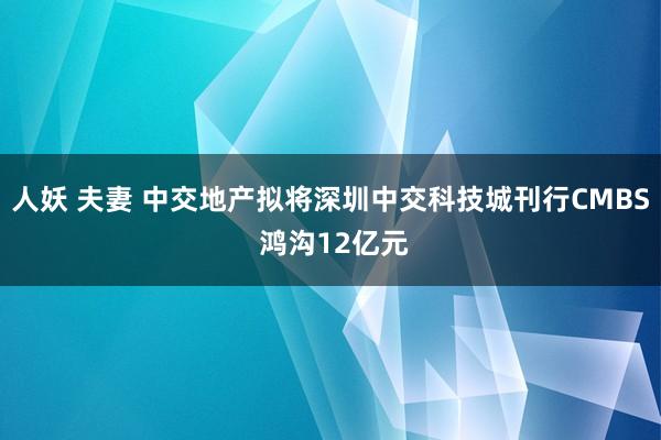 人妖 夫妻 中交地产拟将深圳中交科技城刊行CMBS 鸿沟12亿元