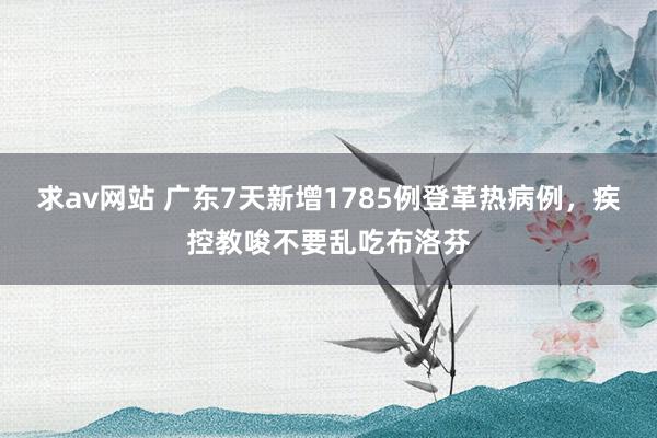 求av网站 广东7天新增1785例登革热病例，疾控教唆不要乱吃布洛芬