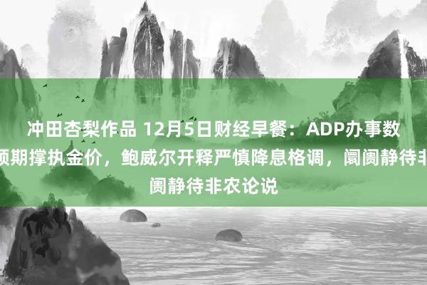 冲田杏梨作品 12月5日财经早餐：ADP办事数据不足预期撑执金价，鲍威尔开释严慎降息格调，阛阓静待非农论说