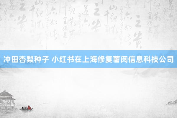 冲田杏梨种子 小红书在上海修复薯阅信息科技公司