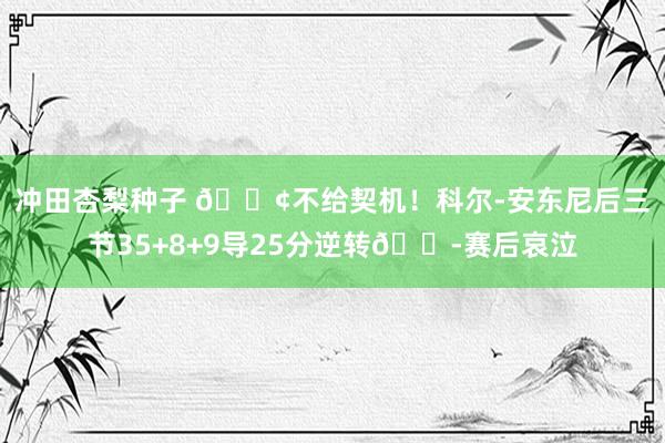 冲田杏梨种子 😢不给契机！科尔-安东尼后三节35+8+9导25分逆转😭赛后哀泣