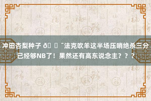 冲田杏梨种子 🎯法克吹羊这半场压哨绝杀三分已经够NB了！果然还有高东说念主？？？